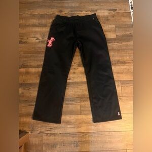 Under Armour Kids' Black Sweatpants with Pink Accents